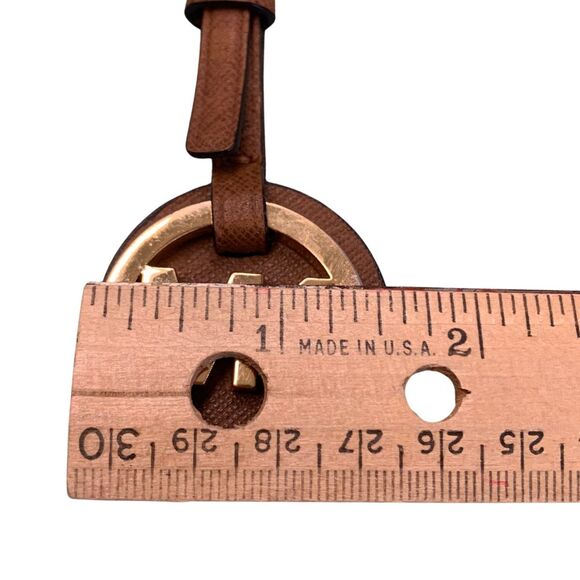 Michael Kors Bag Charm Round Leather and Gold Tone Logo with Leather Belt Buckle - Picture 7 of 8